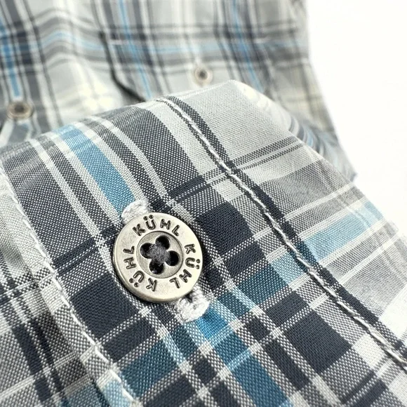 Kuhl Response Shirt Men Size Large Short Sleeve Button Down Plaid Outdoor Casual - Picture 4 of 15